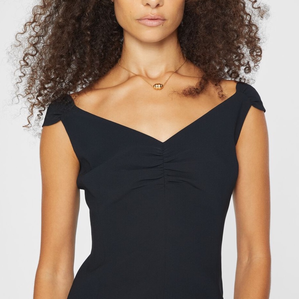 Open Neck Fitted Top - New With Tags - NEVER WORN - Black